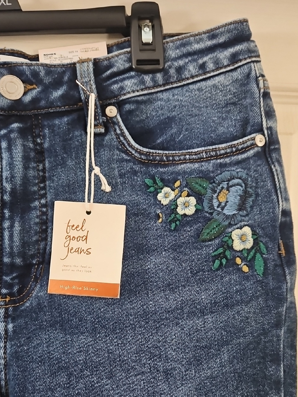 ๐ธ LC Lauren Conrad Embroidered High-Rise Skinny Jeans ๐ธSize 14 NTW - Picture 2 of 9